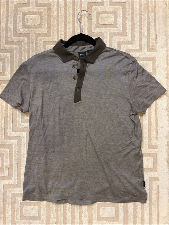 Boss Other - BOSS Men's Grey Short-Sleeve Polo Shirt